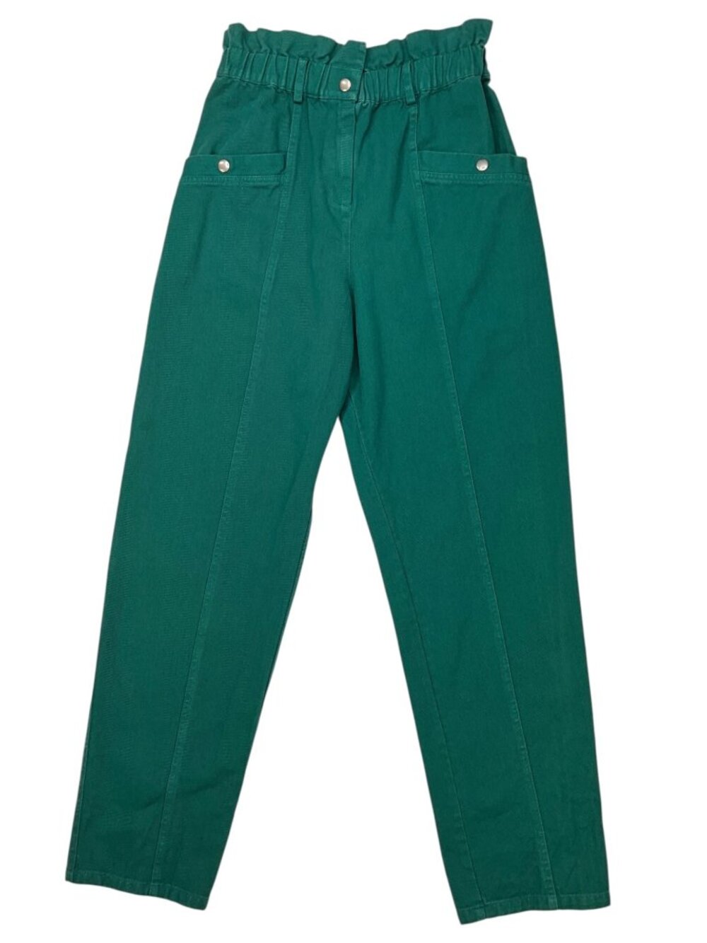Sea New York Denim Metta Pant 6 Green Paperbag Waist Tapered High Rise Fall - Picture 13 of 13